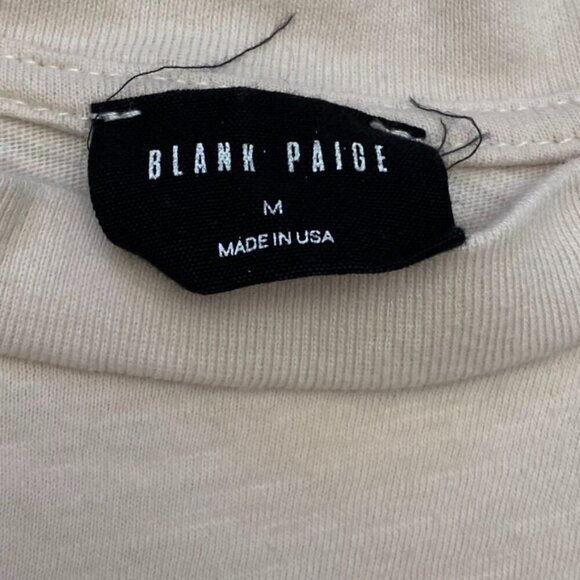 Blank Paige Raise Kind Humans Graphic Tee Size Medium Jersey Knit Bone - Picture 5 of 6